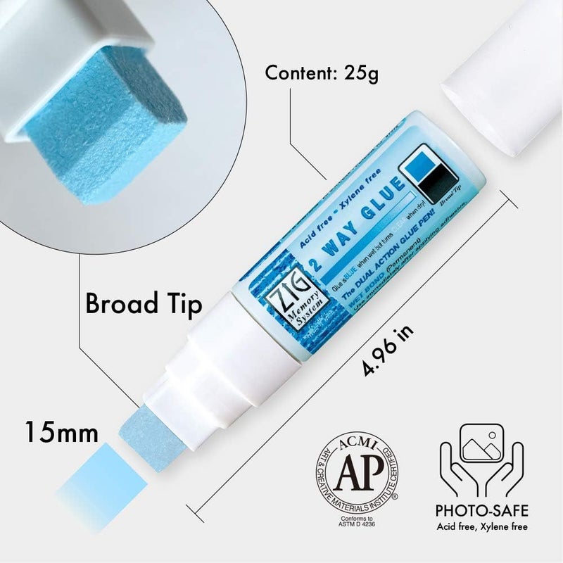 Zig Two Way Glue Pen with Jumbo Tip - 0.88oz, Acid Free and Xylene Free - Image 2